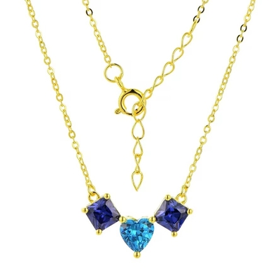 YASVITTI 925 Sterling Silver đa màu hình trái tim Zirconia Pendant Necklace Rhodium Plated Jewelry Wholesale