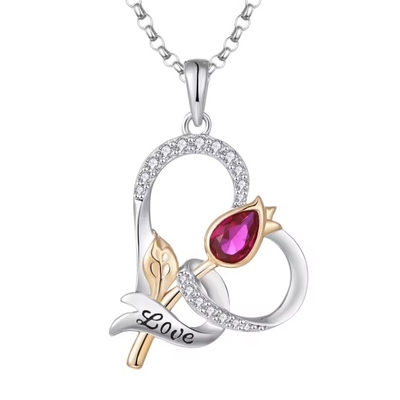 YASVITTI Custom Sterling Silver 925 Heart Rose Flower Necklace Classic Rose Gold Plated Bridesmaid Nhà máy bán buôn