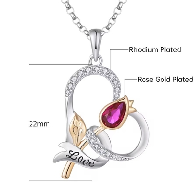 YASVITTI Custom Sterling Silver 925 Heart Rose Flower Necklace Classic Rose Gold Plated Bridesmaid Nhà máy bán buôn