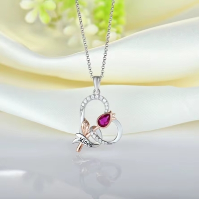 YASVITTI Custom Sterling Silver 925 Heart Rose Flower Necklace Classic Rose Gold Plated Bridesmaid Nhà máy bán buôn