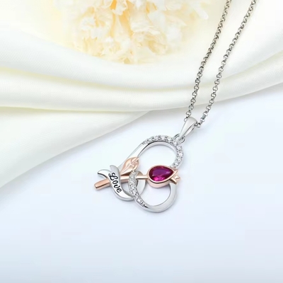 YASVITTI Custom Sterling Silver 925 Heart Rose Flower Necklace Classic Rose Gold Plated Bridesmaid Nhà máy bán buôn