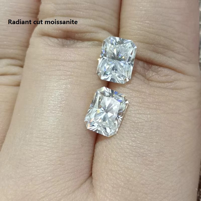 Màu sắc trang sức trắng rõ ràng Moissanite Heart Arrow Radiant Rings Cut