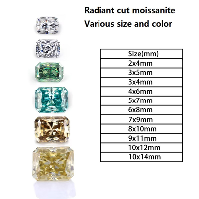 Màu sắc trang sức trắng rõ ràng Moissanite Heart Arrow Radiant Rings Cut