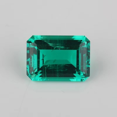 7 * 9mm Octagon Emerald Cut Green Synthetic Emerald Stone Forever Một màu Moissanite
