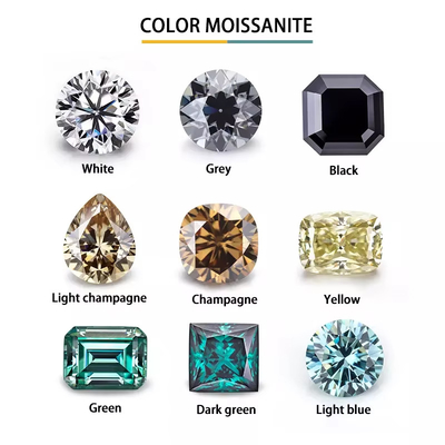 Forever Brilliant Moissanite Kim cương 1 carat tròn Kim cương cắt sáng Màu sâm banh