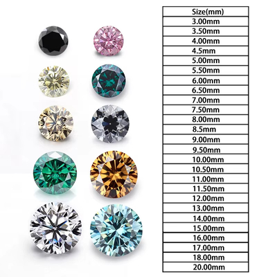 Forever Brilliant Moissanite Kim cương 1 carat tròn Kim cương cắt sáng Màu sâm banh