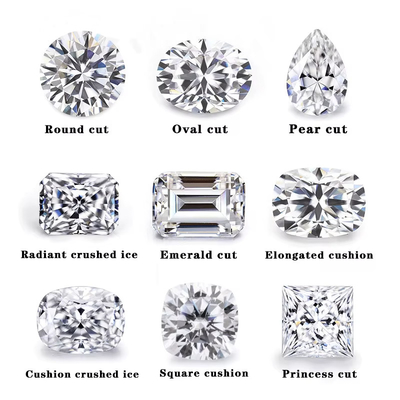 Emerald Cut EF Đen VVS Kim loại đá quý Loose Moissanite Diamond For Rings
