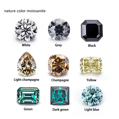 Emerald Cut EF Đen VVS Kim loại đá quý Loose Moissanite Diamond For Rings