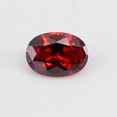 8 * 12mm Moissanite màu Oval máu Đỏ Crystal Glass Moissanite cho nhẫn đính hôn