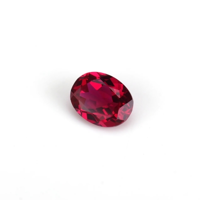 8 * 12mm Moissanite màu Oval máu Đỏ Crystal Glass Moissanite cho nhẫn đính hôn