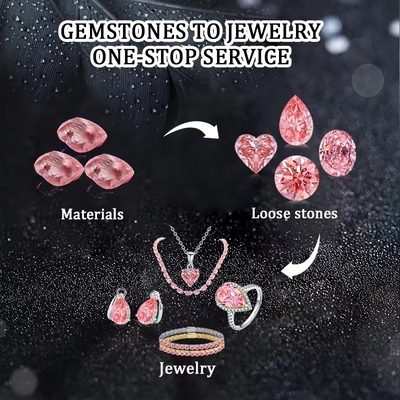 Đỏ Radiant cắt kim cương lỏng Moissanite đồ trang sức màu hồng sống động Phòng thí nghiệm trưởng thành Kim cương Moissanite