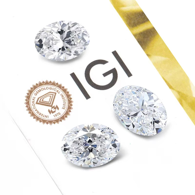 Kích thước lớn 5ct Oval cắt CVD E F VS1 VS2 IGI Phòng thí nghiệm trưởng thành kim cương lỏng bán lẻo