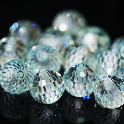Vật liệu đá quý Phòng thí nghiệm tổng hợp tạo ra hạt Moissanite màu xanh tròn để làm đồ trang sức