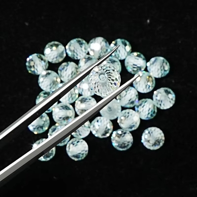 Vật liệu đá quý Phòng thí nghiệm tổng hợp tạo ra hạt Moissanite màu xanh tròn để làm đồ trang sức