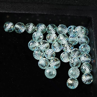 Vật liệu đá quý Phòng thí nghiệm tổng hợp tạo ra hạt Moissanite màu xanh tròn để làm đồ trang sức