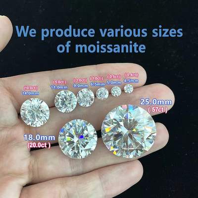 Nhẫn White Loose Moissanite Kim cương 1.0 CT mỗi gói Cỡ nhỏ Vòng Melee Moissanite