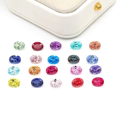 Màu sắc 6 * 8mm Oval Cut Lab trưởng thành Kim cương 22 đa màu 1.5ct Sapphire Ruby Emerald Loose Gemstone