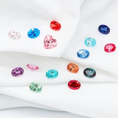 Màu sắc 6 * 8mm Oval Cut Lab trưởng thành Kim cương 22 đa màu 1.5ct Sapphire Ruby Emerald Loose Gemstone