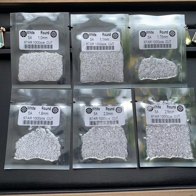 5A Chất lượng 1000pcs / túi 1mm - 3.0mm Đá đá Đá kim cương màu trắng
