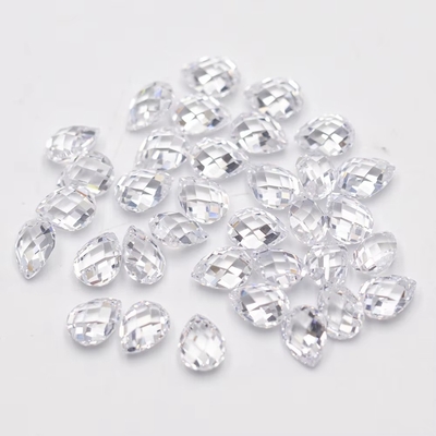 Màu hồng Granite Xanh Trắng Da cam Xanh đá quý hình quả lê hình rùa đôi mặt cubic Zirconia