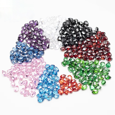 Màu hồng Granite Xanh Trắng Da cam Xanh đá quý hình quả lê hình rùa đôi mặt cubic Zirconia