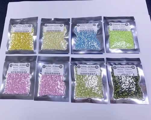 0.8mm 2mm 2.8mm Xanh Hồng Màu Xanh Moissanite lớp 3A 5A Kích thước nhỏ CZ Cubic Zirconia