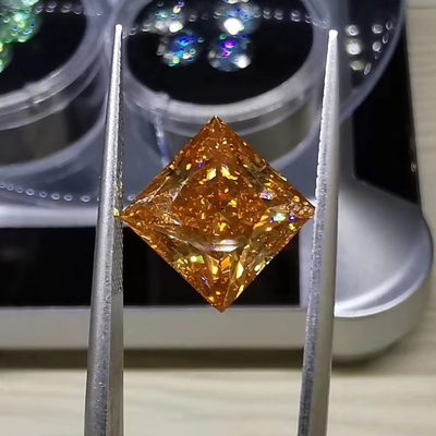 Princess Cut Vivid Yellow Mosanita VVS Loose Emerald Moissanite Kim cương moissanite nhẫn hoa hồng moissanite nhẫn hứa hẹn