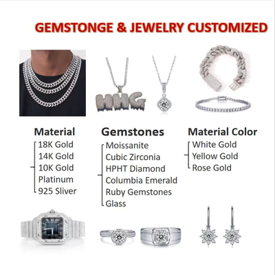 Phổ phiếu bán buôn mossanite Thử nghiệm kim cương GRA Đá D Màu Vòng Hình Kim cương Loose Moissanite Moissanite vòng tai vòng tròn