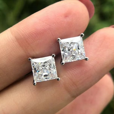 Chiếc tai đeo tay Moissanite Diamond Heart Princess Asscher Cushion Tròn Đẹp Đẹp Charles VVS Đá quý