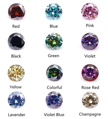 Các nhà sản xuất bán buôn đá lỏng moissanite Kim cương thử nghiệm kim cương GRA tròn đá lỏng moissanite để làm đồ trang sức