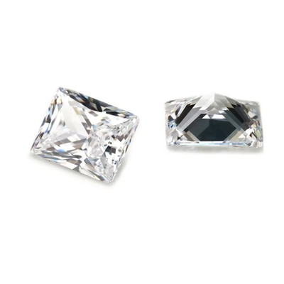Nhà máy bán buôn đá quý màu Moissanite hình chữ nhật 3A 5A lỏng hình khối Zirconia đá 4ct cho Moissanite nhẫn