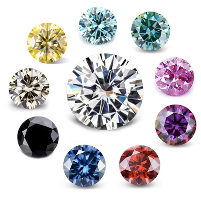 Sản phẩm bán buôn GRA Moissanite Xám Vàng Vàng Champagne Xanh Xanh Vàng Vòng cắt lỏng kim cương moissanite để làm đồ trang sức
