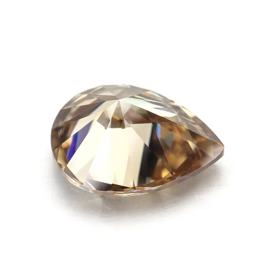 Kim cương màu vàng sáng Champagne Pear Loose Moissanite Stone cho nhẫn