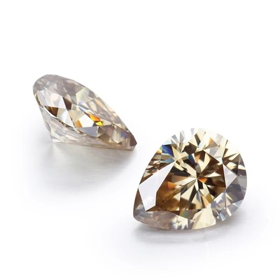 Kim cương màu vàng sáng Champagne Pear Loose Moissanite Stone cho nhẫn