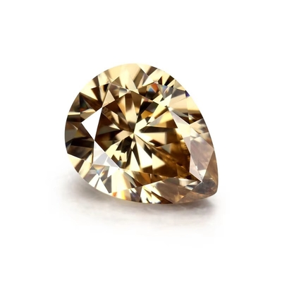 Kim cương màu vàng sáng Champagne Pear Loose Moissanite Stone cho nhẫn
