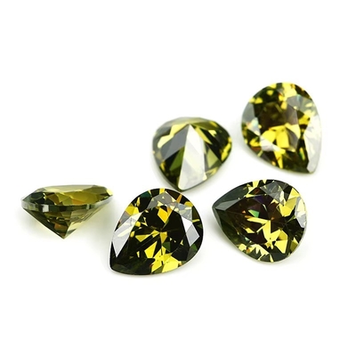Vintage moissanite nhẫn đính hôn đá quý lỏng màu sắc khác nhau hình dạng Pear 6x4mm tổng hợp hình khối Zirconia