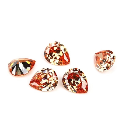 Vintage moissanite nhẫn đính hôn đá quý lỏng màu sắc khác nhau hình dạng Pear 6x4mm tổng hợp hình khối Zirconia