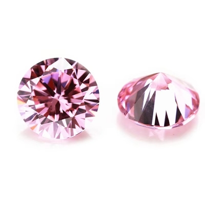 3A chất lượng màu hồng bán buôn đá quý lỏng hình tròn 2mm 3mm Zirconia khối tổng hợp tùy chỉnh Moissanite cho dây chuyền