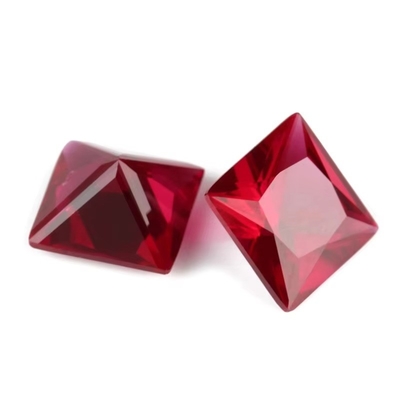 Công chúa cắt vuông tổng hợp Ruby 5 # Corundum lỏng đá quý Moissanite cho nhẫn đính hôn