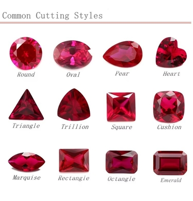 Công chúa cắt vuông tổng hợp Ruby 5 # Corundum lỏng đá quý Moissanite cho nhẫn đính hôn