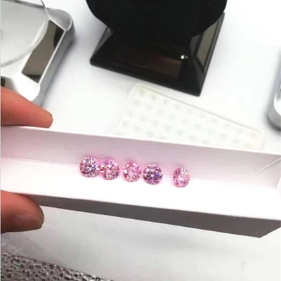 Nhà máy bán buôn Moissanite màu hồng Kim cương tròn cắt rực rỡ 3.0mm-12.0mm VVS1 đá moissanite lỏng 4 carat nhẫn