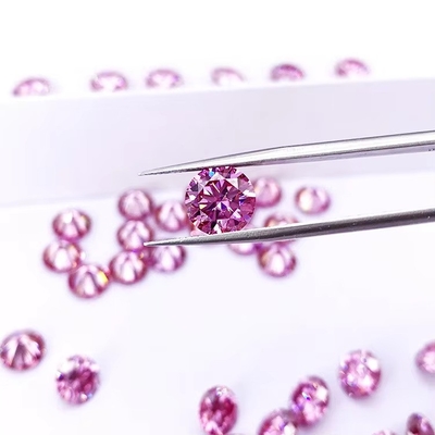 Nhà máy bán buôn Moissanite màu hồng Kim cương tròn cắt rực rỡ 3.0mm-12.0mm VVS1 đá moissanite lỏng 4 carat nhẫn