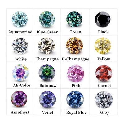 Nhà máy bán buôn Moissanite màu hồng Kim cương tròn cắt rực rỡ 3.0mm-12.0mm VVS1 đá moissanite lỏng 4 carat nhẫn