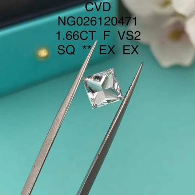 Giấy chứng nhận IGI NGIC Phòng thí nghiệm trưởng thành Kim cương công chúa cắt vuông 1.66ct F VS2 Loose Hpht Cvd Kim cương Moissanite