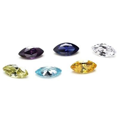 30 Màu CZ Đá Marquise cắt 3x1.5mm Zirconia khối tổng hợp để làm đồ trang sức