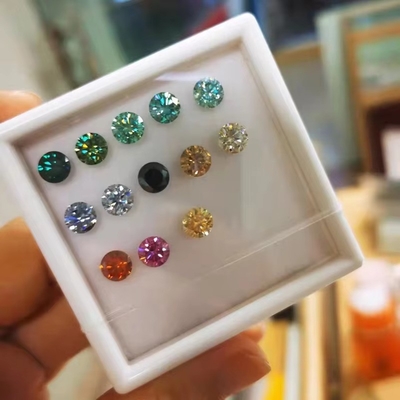 Chứng chỉ GRA 1ct cắt tròn 6,5mm VVS1 Kim cương Moissanite lỏng màu trắng màu hồng màu vàng Champagne màu xanh lá cây màu xanh lá cây cho đồ trang sức