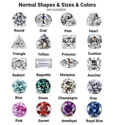 Chứng chỉ GRA 1ct cắt tròn 6,5mm VVS1 Kim cương Moissanite lỏng màu trắng màu hồng màu vàng Champagne màu xanh lá cây màu xanh lá cây cho đồ trang sức