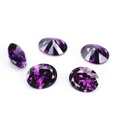 8x6mm đá quý lỏng cắt máy châu Âu Amethyst Màu hình bầu dục Hình dạng tổng hợp hình khối Zirconia Đen