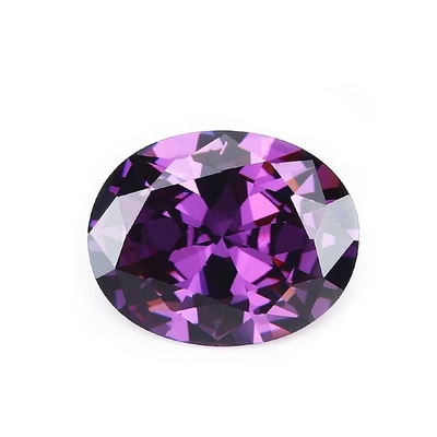 8x6mm đá quý lỏng cắt máy châu Âu Amethyst Màu hình bầu dục Hình dạng tổng hợp hình khối Zirconia Đen