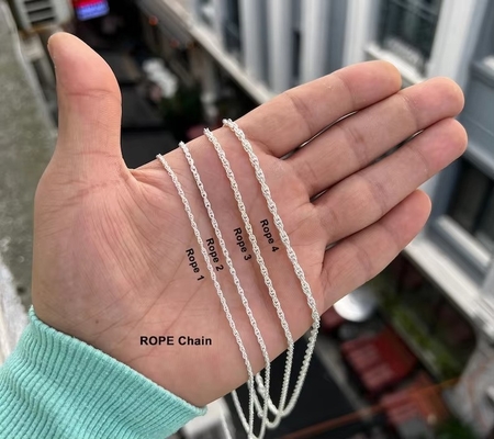 Nhạc kim cương bán buôn Ý 925 Sterling Silver Figaro Chain Necklace Gold Silver Chain For Women